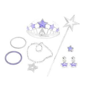 塑料链项链公主皇冠玩具套装女孩公主魔杖套装