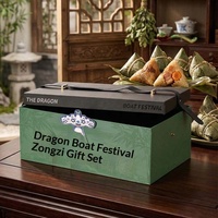 Boîte Cadeau Alimentaire Personnalisée Haut de Gamme pour le Festival du Dragon, Emballage Portable Double Couche Vide pour Zongzi