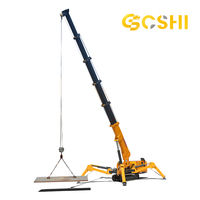 Grue araignée sur chenilles de 3 tonnes, électrique et diesel, double alimentation, télécommande, pour travaux et entretien de toitures