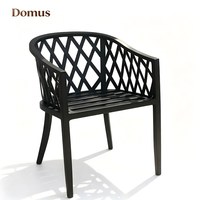 Fauteuil de jardin moderne en aluminium massif, résistant aux intempéries, léger, avec coussin en mousse à mémoire de forme, pour terrasse, jardin, parc, hôtel