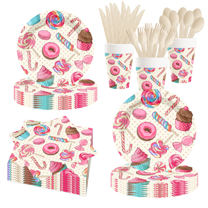 Juego de Vajilla DAMAI Candyland, Platos, Servilletas, Decoración de Mesa para Fiestas Navideñas, Cumpleaños Infantiles, Baby Shower para 8 Personas - Product Image 4