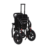 Fauteuil roulant pliable léger pour adultes, chaise de voyage avec roues amortissantes et repose-pieds réglables