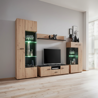 Meubles en bois modernes, vente à bas prix, MOQ 100, ensemble de meubles de salon, table, meuble TV, armoire, unité murale robuste en bois