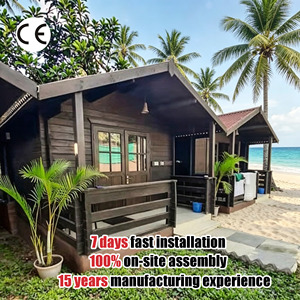 Cabaña de <span class=keywords><strong>Playa</strong></span> Prefabricada de Madera, 1-2 Dormitorios, Bungalow para Resort en Isla con Baño, Instalación Rápida en 7 Días, Certificación CE - Product Image 1
