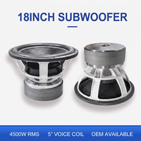 Servicio OEM, Subwoofer de 18 Pulgadas, 4500W RMS, Doble Bobina de 2 Ohmios, Canasta de Aluminio, Bobina de Voz BAVC de 5 Pulgadas, Amortiguador de 4 Capas, Altavoz para Auto