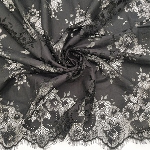 Black Eyelash <strong>Lace</strong> Italian Dress <strong>Lace</strong> Fabric - Product Image 4