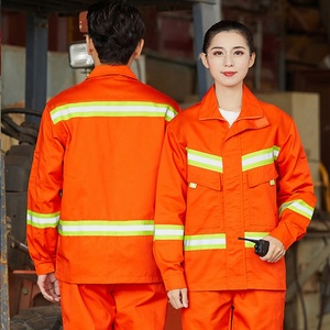 ชุดยูนิฟอร์มทำงานสะท้อนแสงสำหรับผู้ชาย สีน้ำเงิน ผลิตจากผ้าโพลีเอสเตอร์ผสมฝ้าย พร้อมแถบสะท้อนแสง สำหรับงานกลางแจ้ง - Product Image 3