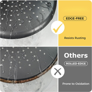 Bandeja para Pizza <span class=keywords><strong>de</strong></span> 14 Pulgadas con Orificios, Antiadherente y Resistente a la Oxidación, para Horno, <span class=keywords><strong>de</strong></span> Acero al Carbono <span class=keywords><strong>de</strong></span> 0.8mm, Perforada, con Asas Anchas - Product Image 3