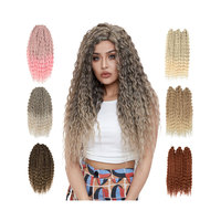 Cheveux Tressés Vague d'Eau Ariel, Boucles Russes Vague Profonde, Cheveux Synthétiques au Crochet en Gros, Extension Capillaire Ondulée Rouge Rose Blond Jessica