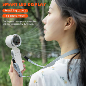 <span class=keywords><strong>Ventilatore</strong></span> Portatile Pieghevole Turbo <span class=keywords><strong>Mini</strong></span> con Display Digitale, 5 Velocità Regolabili, Silenzioso, da Tasca e Scrivania per Viaggi, Ufficio, Casa - Product Image 2