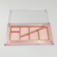 Palette de fards à paupières magnétique rotative rectangulaire 7 couleurs écologique, conteneur vide pour poudre de blush compacte individuelle