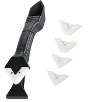 Kit d'outils manuels écologiques en plastique noir et acier inoxydable pour le décapage de mastic et le nettoyage des joints de fenêtre, OEM 19cm