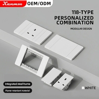 Enchufe de Pared Tipo 118, Estándar Británico de 13A, Tres Orificios, con USB/TIPO-C, Interruptor de Pared para Teléfono