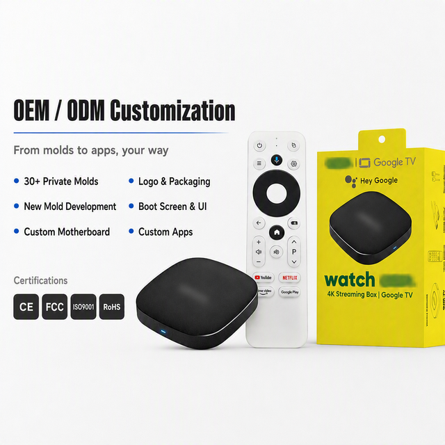 2026 ONN Android TV BOX 4K UHD WiFi 6 Android 14 Streaming Device Voice Remote Control for Assistant Factory Direct Sales