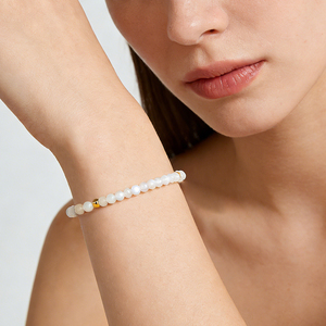 Pulsera Ajustable de Moda con Cuentas de Cristal de Piedra Lunar Blanca para Mujer - Regalo Calmante de Reiki Curativo - Product Image 2