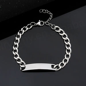 Wholesale Stainless Steel Blank <b>Bracelet</b> Can Engraved Chain Blank Bar Shaped <b>Bracelets</b> Gift Men Women Steel Jewelry - Product Image 3