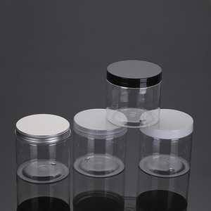 Transparent <b>Plastic</b> Jars 450ml 89mm Diameter Wide Mouth Pet Cylinder Food Grade <b>Packaging</b> Containers With Aluminum Lids - Product Image 1