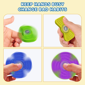 Silicone Sensory <b>Fidget</b> Spinner 6 Colors Textured Rotation Stress Reliever For Kids Ages 3+ - Product Image 4