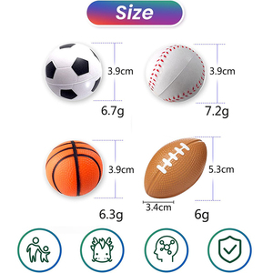 Pelotas Antiestrés de Espuma con Forma de Balón de Fútbol para Adultos, Pelota Deportiva para Apretar, Juguete para Aliviar la Ansiedad y la Presión, Juguete Saludable para Deportes - Product Image 6