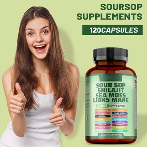 Cápsulas de Guanábana para Adultos OEM con Mezcla Herbal 24 en 1 - Incluye Graviola, Shilajit, Musgo Marino, Melena de León, Cúrcuma, Ashwagandha - Product Image 3