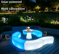 Chaises de bar de plage lumineuses pour événements, ensembles de mobilier solaire d'extérieur, bancs incurvés LED étanches à couleurs changeantes pour le dropshipping