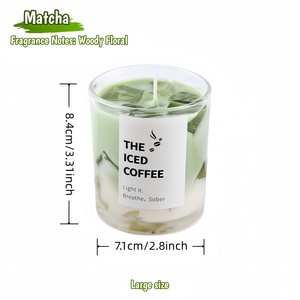 Bougie parfumée créative de luxe, cubes de glace réalistes, parfum matcha <span class=keywords><strong>latte</strong></span>, pour la décoration de table basse - Fêtes, Diwali, bars, longue durée de combustion - Product Image 6