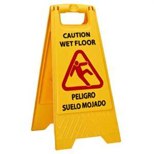 Señal de precaución para pisos mojados, amarilla, bilingüe, de advertencia de seguridad, con marco en A - Product Image 2