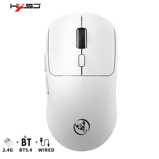 New Arrival  HXSJ T30 3-mode Wireless Mouse Lightweight 500mAh Rechargeable Optical Gaming Mouse for Laptop Computer Mac PC