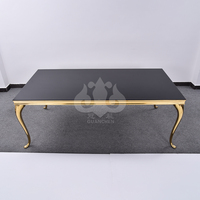 Vente directe en usine de table de banquet de luxe personnalisable table de mariage en acier inoxydable doré design moderne pour hôtels