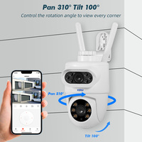 KERUI 10MP 5K Bekerja dengan Tuya Kamera Keamanan Rumah WIFI Luar Ruangan Dalam Ruangan Jaringan Kamera PTZ Nirkabel Pengawasan Pelacakan Gerakan