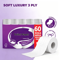 Papier toilette en gros, écologique, doux et respectueux de la peau, non toxique, compatible avec les fosses septiques, en pâte de bois vierge