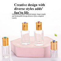 Flacon à bille en verre octogonal transparent pour huiles essentielles et parfums, avec impression sérigraphiée, pour crème contour des yeux