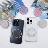 Support de téléphone magnétique à paillettes, support de téléphone portable pliable au design brillant