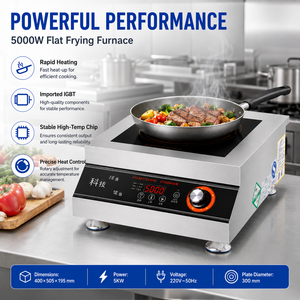 Placa de Inducción Comercial de 5000W, Placa Calefactora Eléctrica de Acero Inoxidable con Control Giratorio para Cocina de Restaurante - Product Image 4