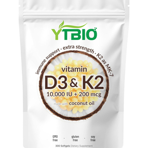 YTBIO Formula Sinergica Vitamina D3 K2 MK7 in Capsule Molli per un Migliore Assorbimento del Calcio e l'Immunità - Product Image 1