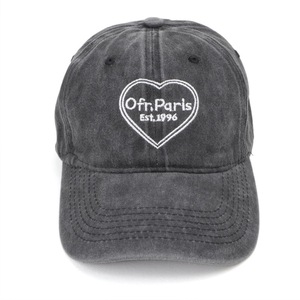 Casquette de baseball unisexe en coton lavé avec logo cœur brodé – Style Paris - Product Image 4