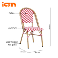 Nouvelle Chaise de Jardin en Rotin, Mobilier de Balcon en Osier, Chaises de Jardin, Chaise de Salle à Manger en Rotin pour Restaurant, Chaises de Bistro Françaises d'Extérieur pour Patio