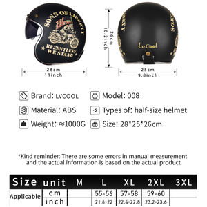 Venta al por mayor <span class=keywords><strong>Vintage</strong></span> 3/4 <span class=keywords><strong>Casco</strong></span> de motocicleta Certificación DOT Cascos Retro Cool Street <span class=keywords><strong>Casco</strong></span> de moda de alta calidad <span class=keywords><strong>Casco</strong></span> - Product Image 5