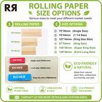 Kertas Linting Kustom Basic OEM Ukuran King Size Transparan Jernih Selulosa Pembakaran Lambat Perekat Alami Gum Arab Merah Buku Kertas Linting