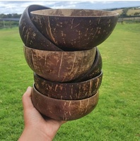 Logo personnalisé Vente en gros Vietnamien 12-15 cm Bols de noix de coco 100% Naturel Biologique Écologique Vegan Smoothie Coco Bol et Cuillères