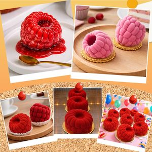 Moule à gâteau en silicone antiadhésif LFGB Platinum sans BPA, 6 cavités, forme framboise, pour mousse et gâteaux - Product Image 3