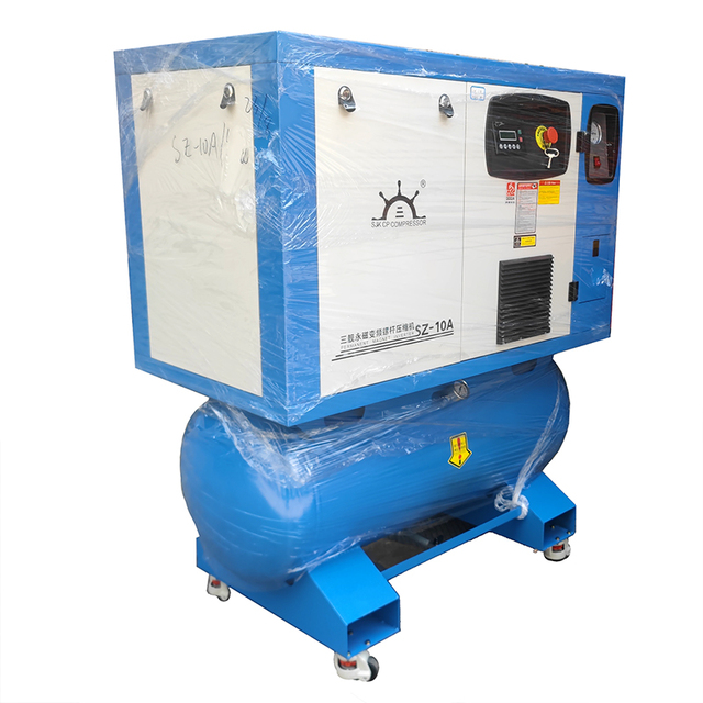 10HP 7.5KW 220V 380V 50Hz 0.8Mpa  200L 400L 500L tank  4-in-1 Integrated Screw air Compressor With Freeze Dryer Air Tank