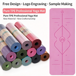Tapete de Yoga Personalizado de TPE de 8mm con Doble Capa Impresa, Tapete de Yoga de Doble Color con Líneas de Postura, Venta al Por Mayor - Product Image 1