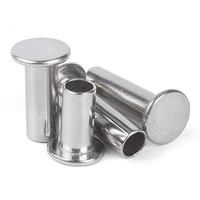 DIN7338B rivet semi creux tubulaire à tête plate en aluminium et acier inoxydable