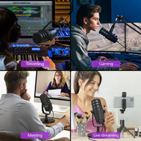 Équipement d'enregistrement de podcast et de diffusion en direct en studio professionnel, microphone de bureau filaire dynamique