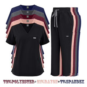 ชุดยูนิฟอร์มคลาสสิคแบบสครับ <span class=keywords><strong>กางเกง</strong></span>ทรงตรง ชุดสครับสำหรับแพทย์หญิงและชาย ผ้าโพลีเอสเตอร์ 72% เรยอน 21% สแปนเด็กซ์ 7% ชุดยูนิฟอร์มโรงพยาบาล - Product Image 1