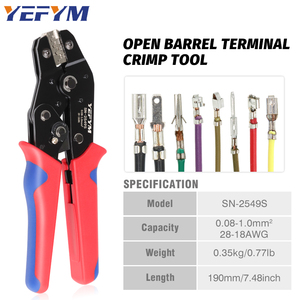 SN-2549S Uốn Tóc bồng công cụ ratcheting Kìm ph2.0/XH2.54/2.8/3.0/3.96/KF2510/JST thiết bị đầu cuối 0.08-1.0mm ²/18 AWG dây uốn tóc bồng thép - Product Image 4