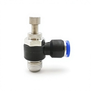 Vanne de régulation de vitesse pneumatique EBM SL, filetage mâle 1/8'', 1/4'', 3/8'', 1/2'', régulateur de pression pour cylindre - Product Image 2