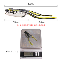 Nouvelles leurres souples pour la pêche en surface, imitation grenouille, 13g/113mm, double hameçon, appât artificiel en gel de silice