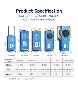 BMS intelligent à équilibrage actif 4S-24S 40A-500A pour pack de batteries lithium-ion Li-ion LifePO4 12V 48V avec identification automatique BMS 16S - Product Image 3
